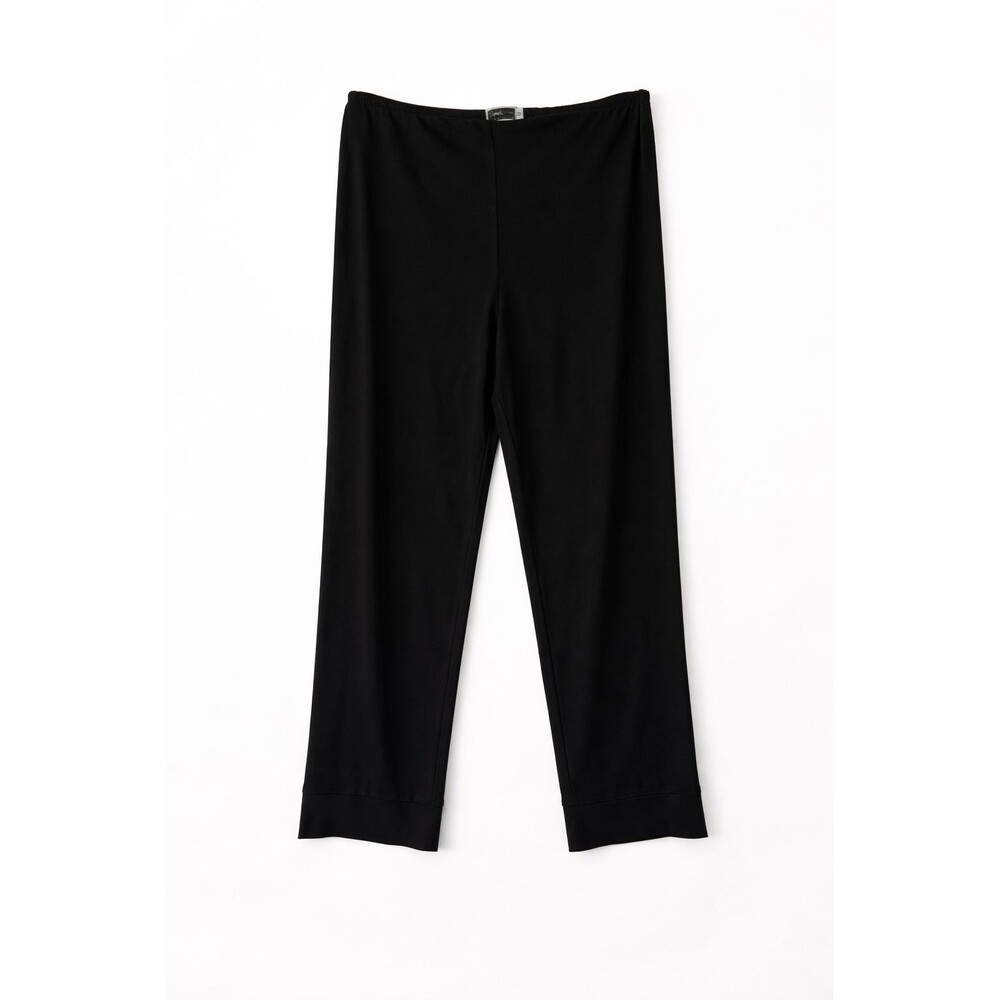 Sympli Pants Size 12 Black Pull On Elastic Waist Split Hem Comfort Classic